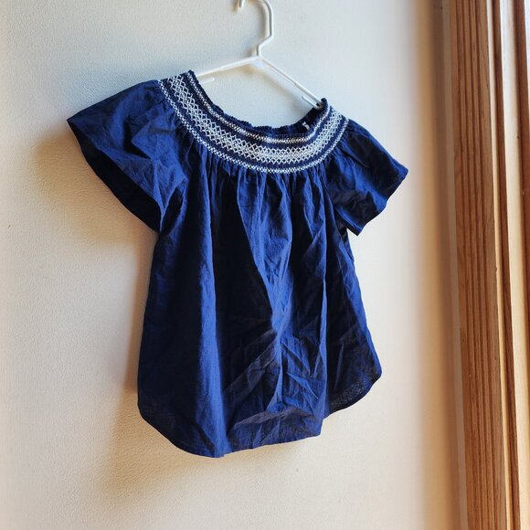 NWT Royal Blue Vineyard Vines Embroidered Smock Neck Blouse Size Small - Picture 4 of 15